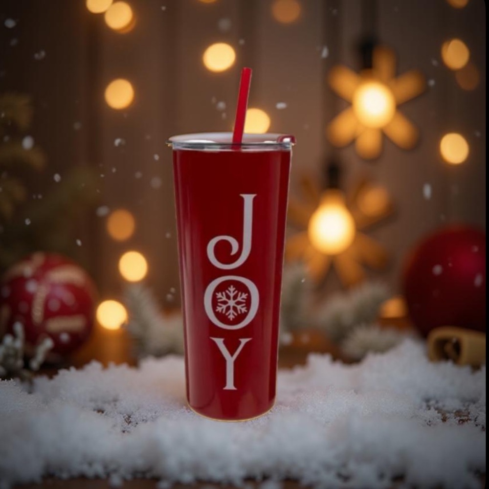 Red JOY Holiday Tumbler - Christmas Tumbler New